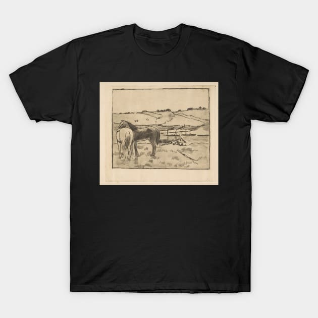 Horses in the Meadow T-Shirt by EdgarDegas